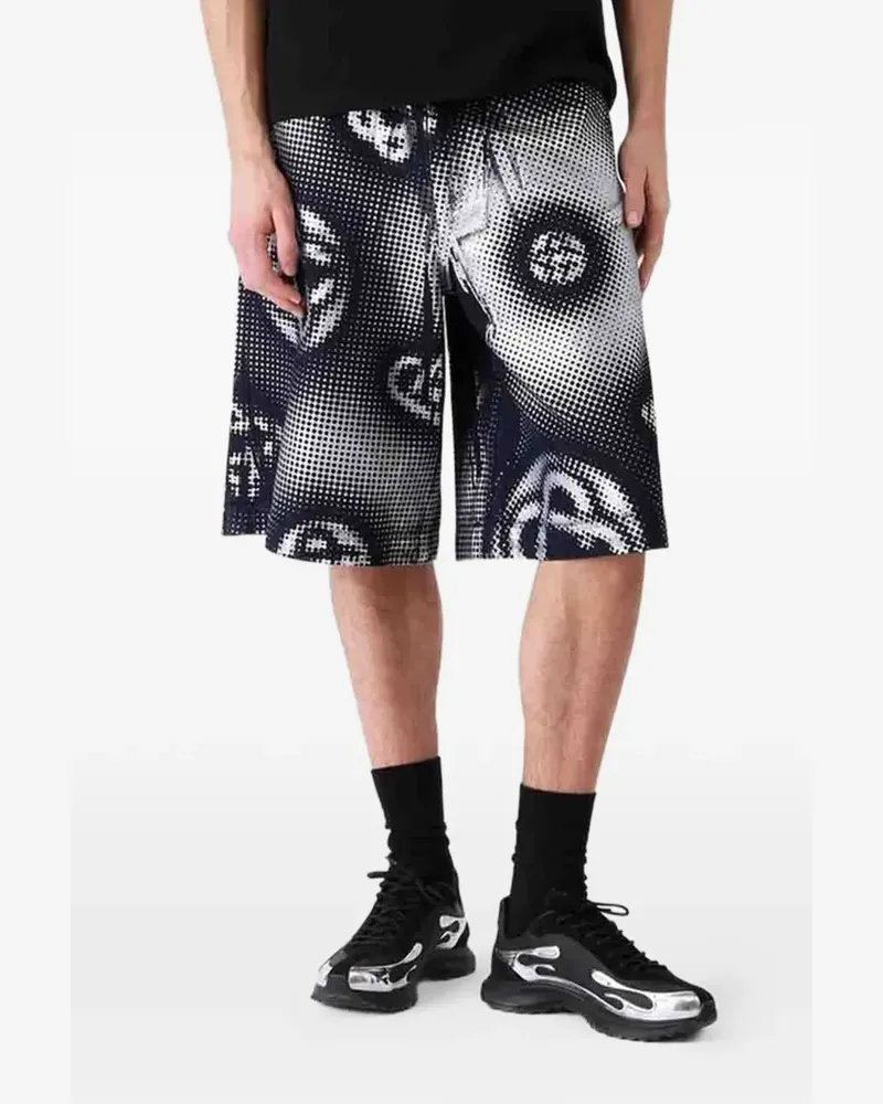 Casablanca Paris monogram-print denim shorts - Schwarz Schwarz