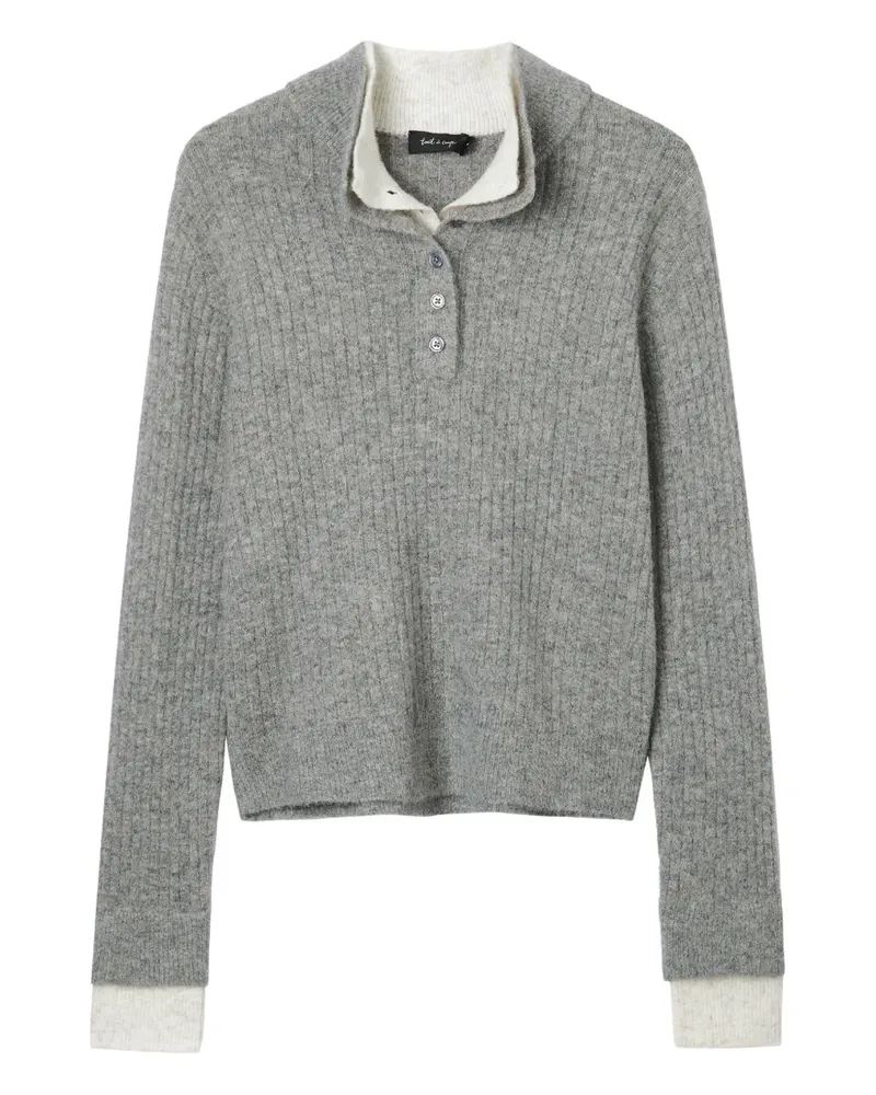 Tout a Coup Gerippter Pullover - Grau Grau