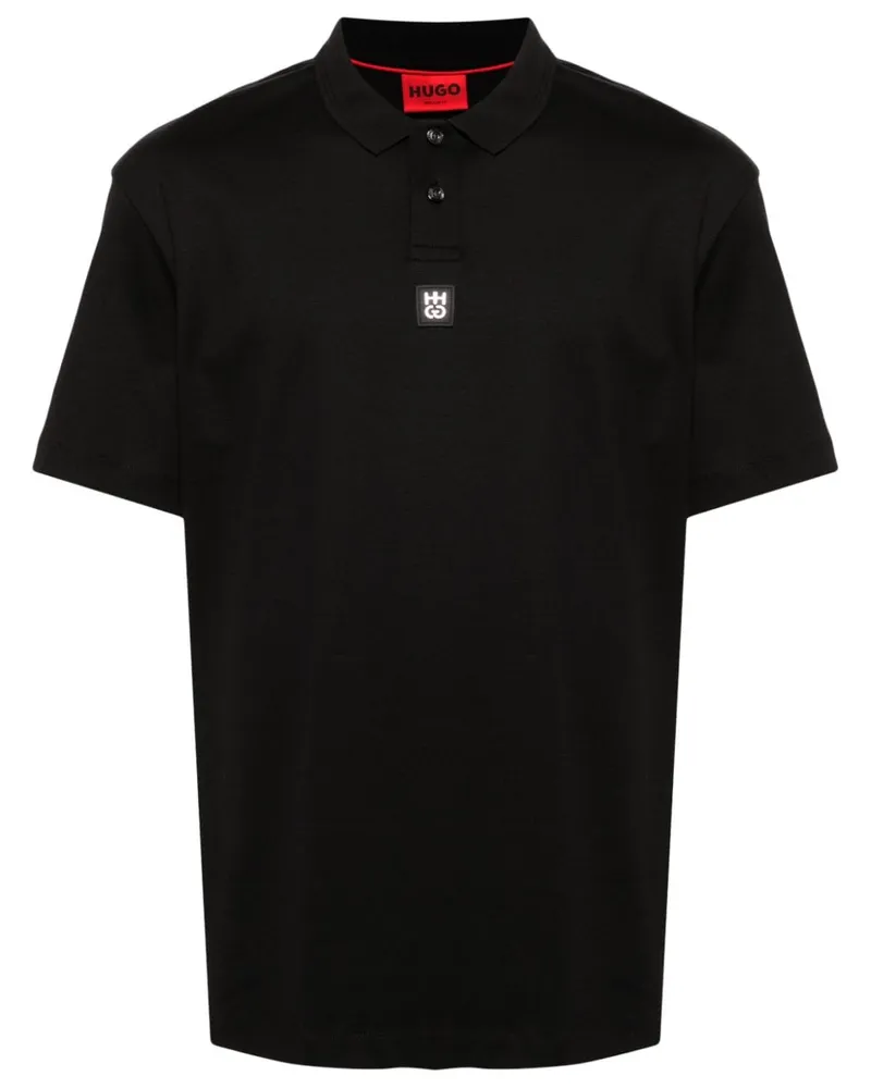 HUGO BOSS Poloshirt mit Interlock-Detail - Schwarz Schwarz