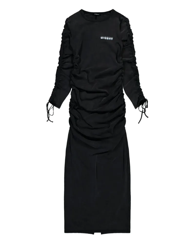 MISBHV Community gathered maxi dress - Schwarz Schwarz