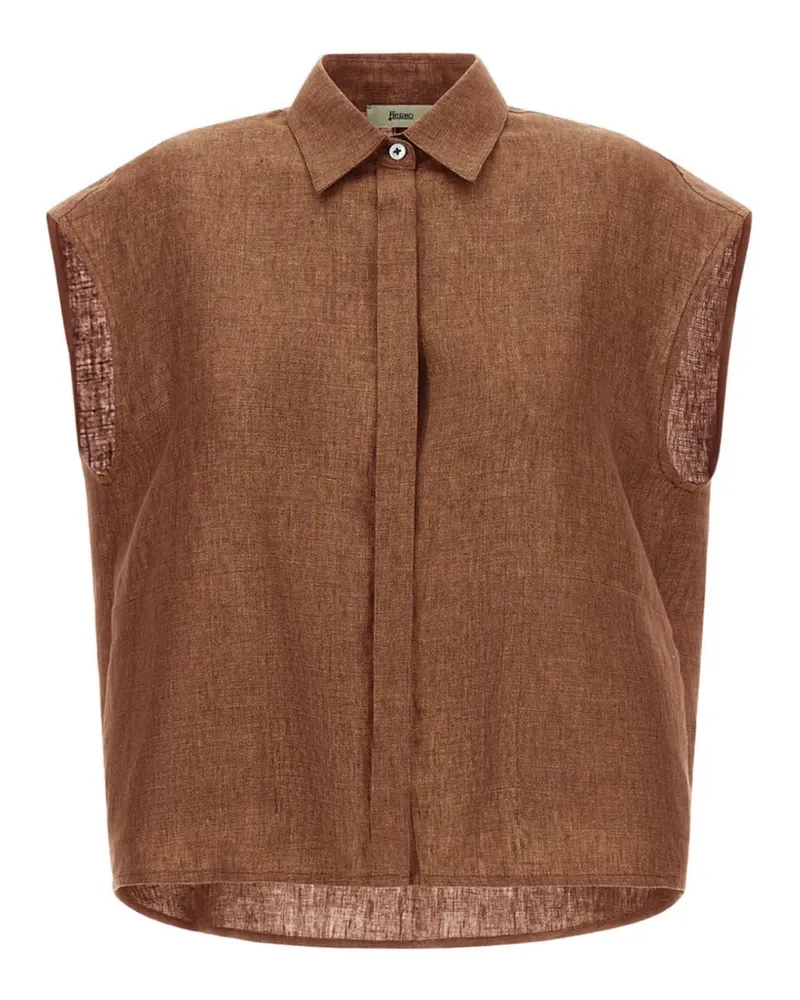 Herno concealed-fastening sleeveless shirt - Braun Braun