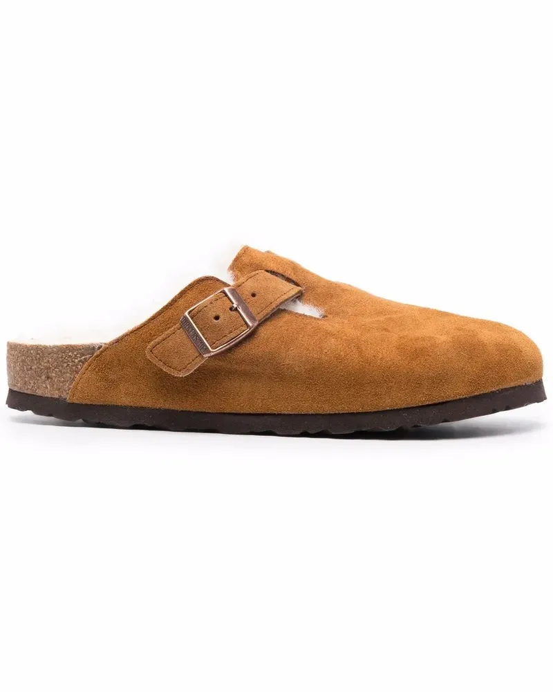 Birkenstock Boston Slipper mit Pelz - Braun Braun