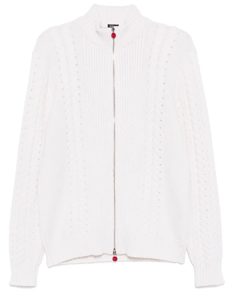 Kiton Kaschmircardigan mit Zopfmuster - Nude Nude