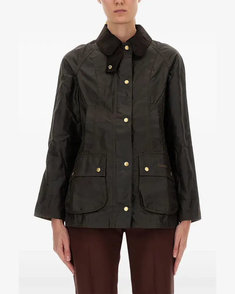 Barbour Gewachste Jacke mit Knöpfen - Grün Grün