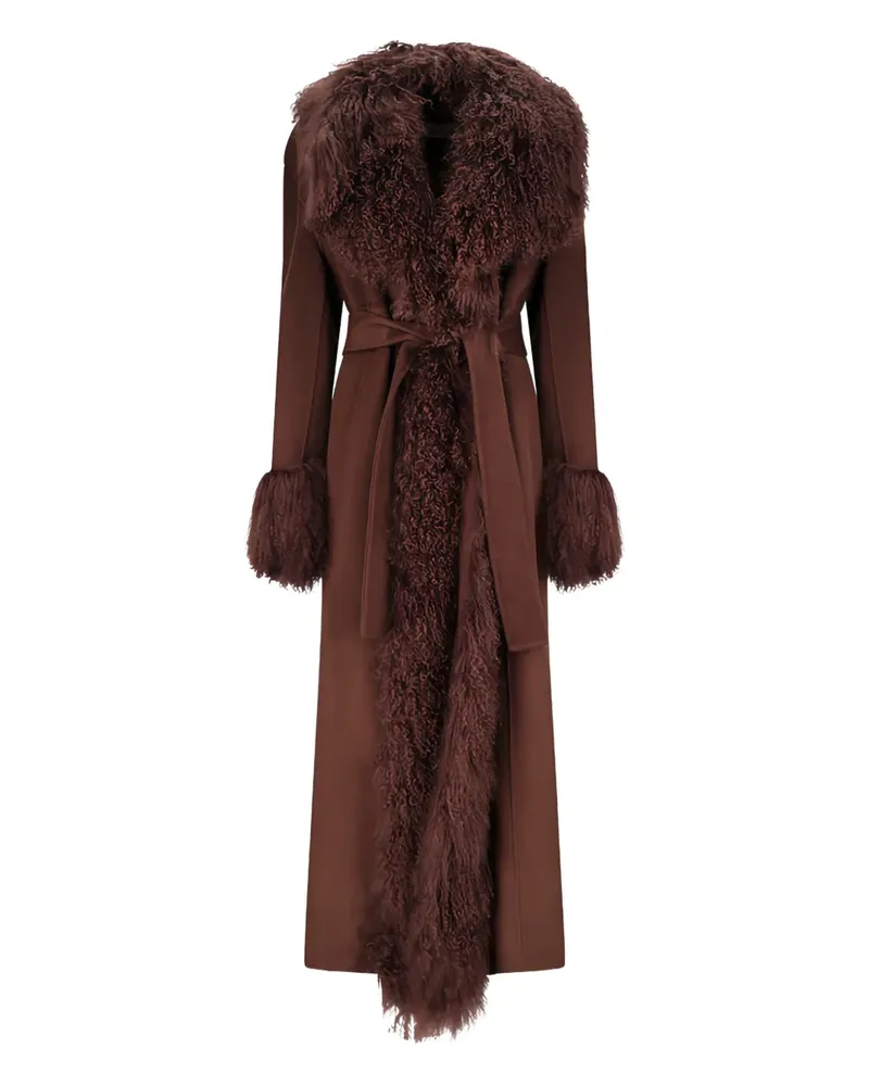 Giuseppe di Morabito faux-fur collar belted coat - Braun Braun