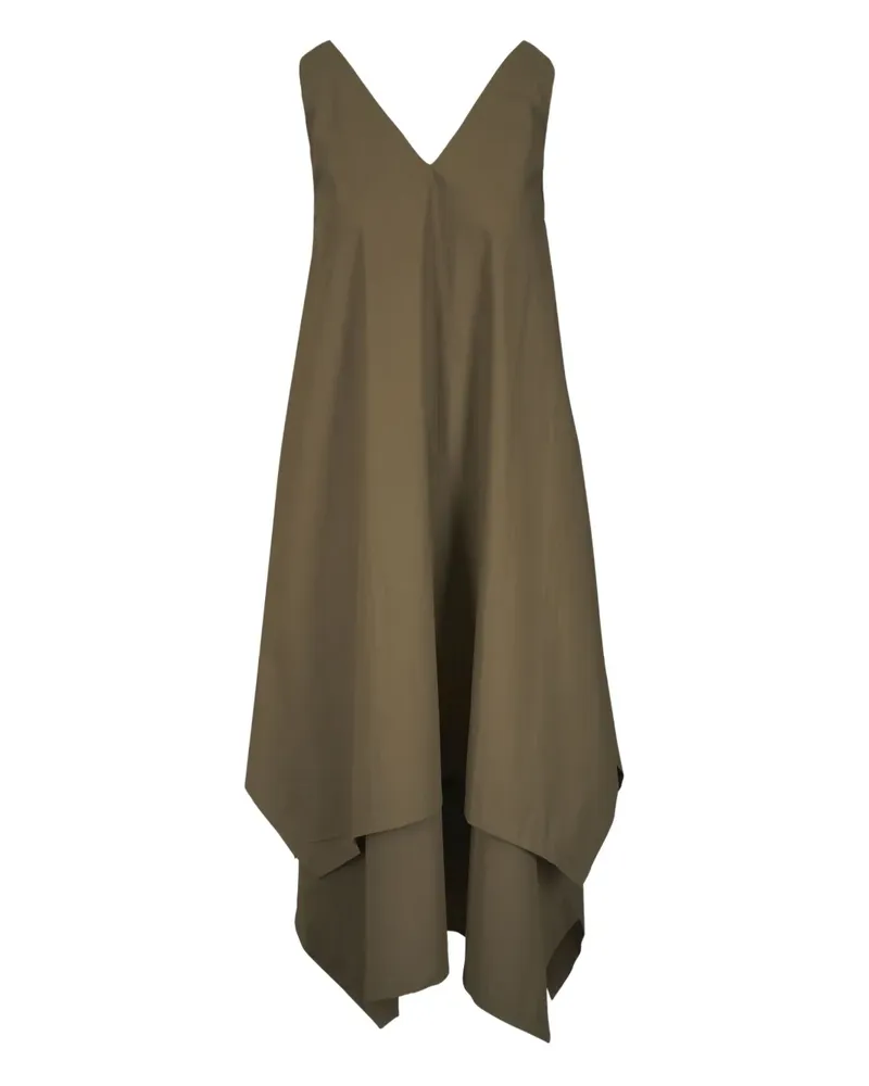 ODEEH Kleid mit asymmetrischem Saum - Grün Grün