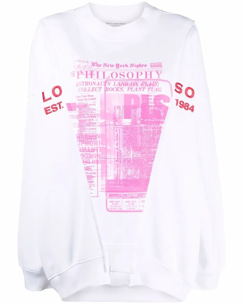 Philosophy Di Lorenzo Serafini Sweatshirt mit grafischem Print - Weiß Weiß