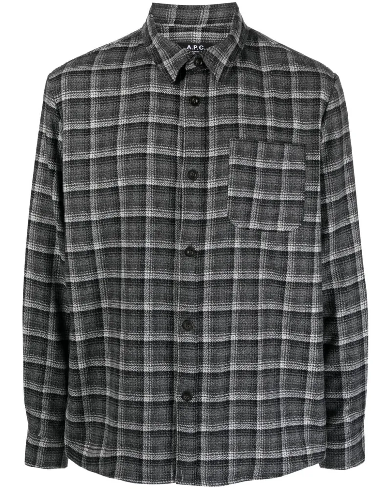 A.P.C. Kariertes Hemd - Grau Grau