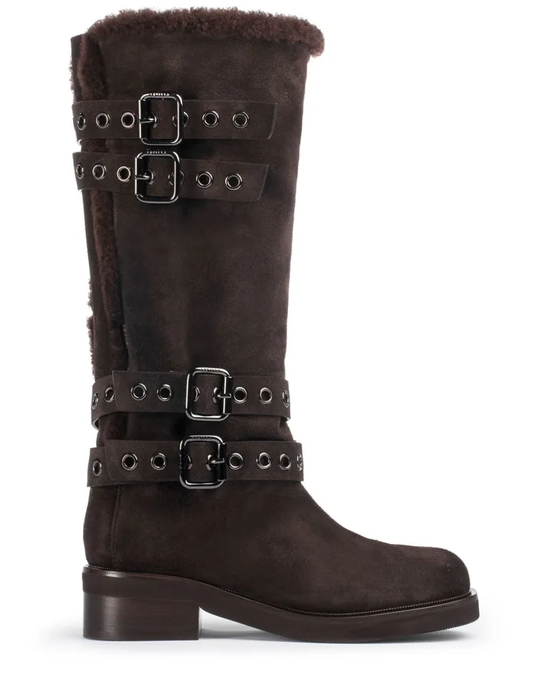 Le Silla Harley Wildlederstiefel mit Schnalle - Braun Braun