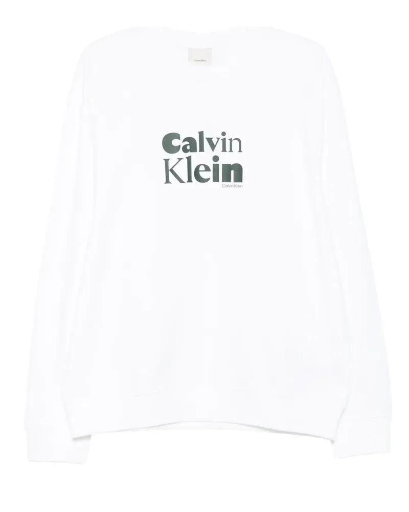 Calvin Klein Sweatshirt mit Logo-Print - Weiß Weiß