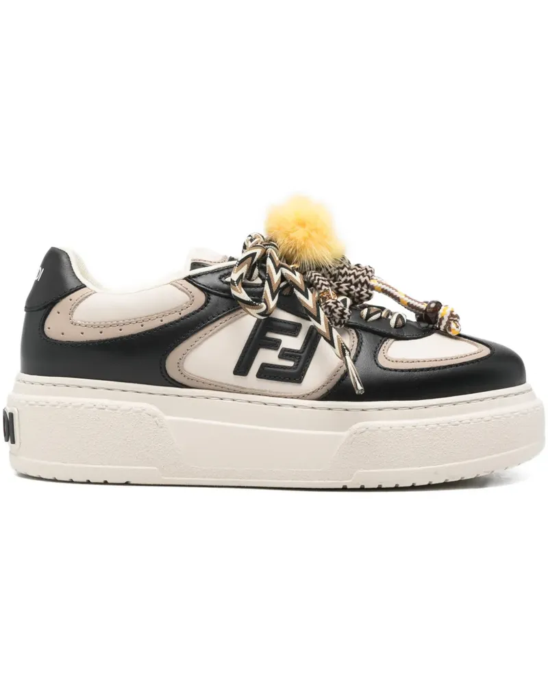 Fendi logo-plaque platform sneakers - Schwarz Schwarz