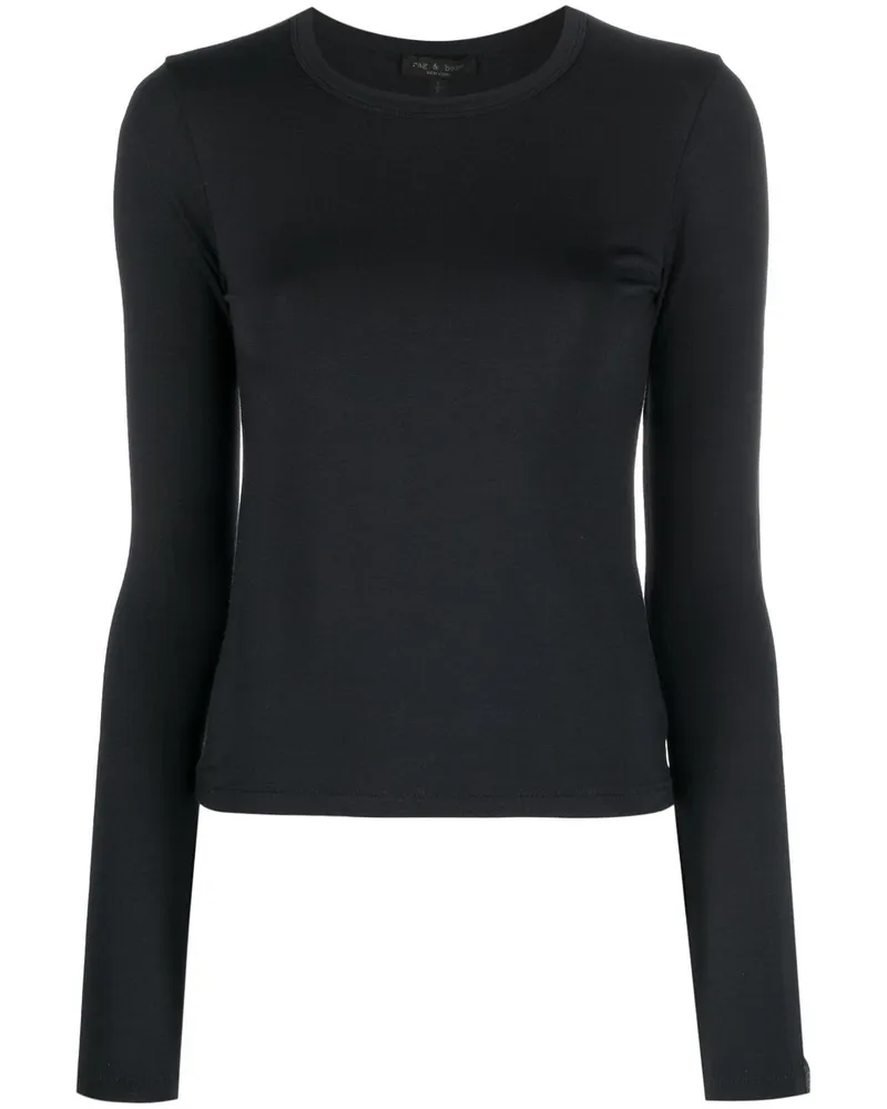 Rag & Bone Klassisches Langarmshirt - Schwarz Schwarz