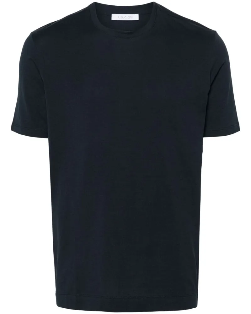 Cruciani T-Shirt aus Baumwollgemisch Blau