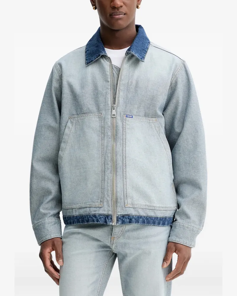 HUGO BOSS collar zip jacket - Blau Blau