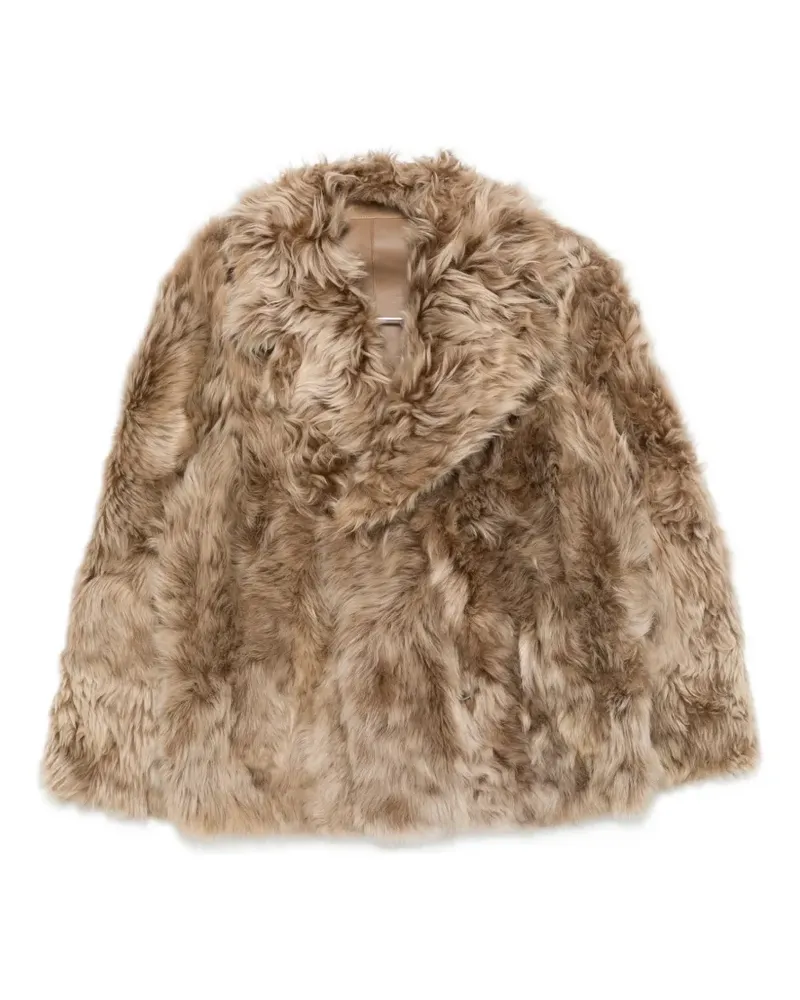 Yves Salomon shearling double-breasted jacket - Nude Nude