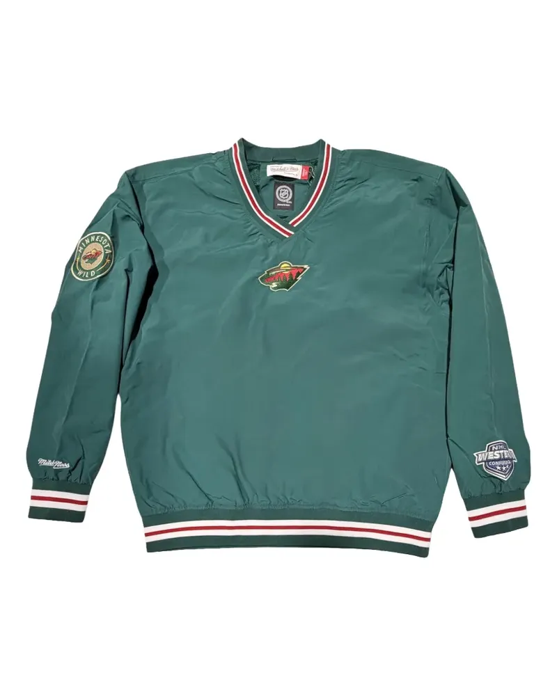 Mitchell & Ness logo-patch V-neck sweatshirt - Grün Grün
