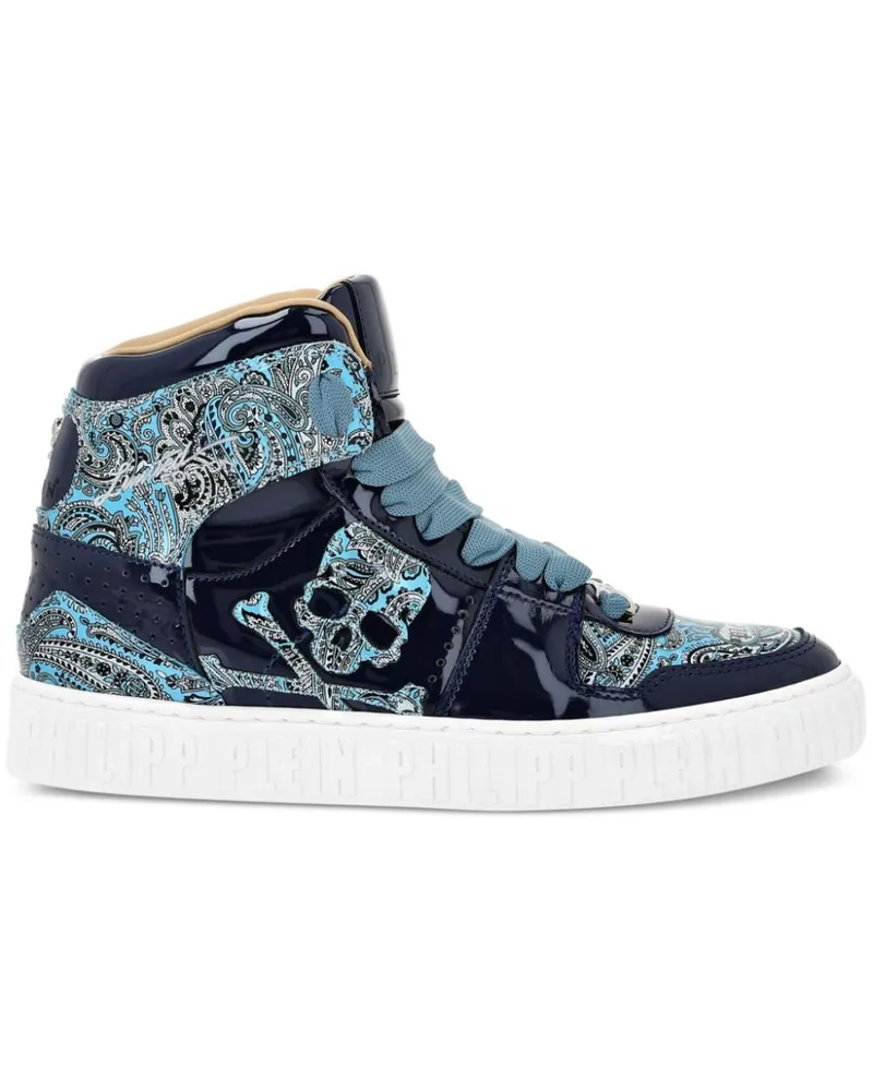 Philipp Plein Paisley High-Top-Sneakers Blau