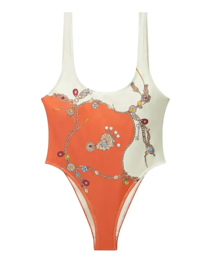Versace printed one-piece swimsuit - Orange Orange