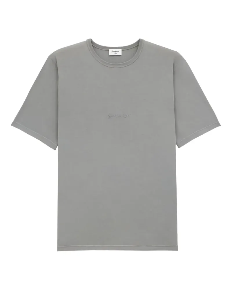 Saint Laurent Besticktes T-Shirt - Grau Grau