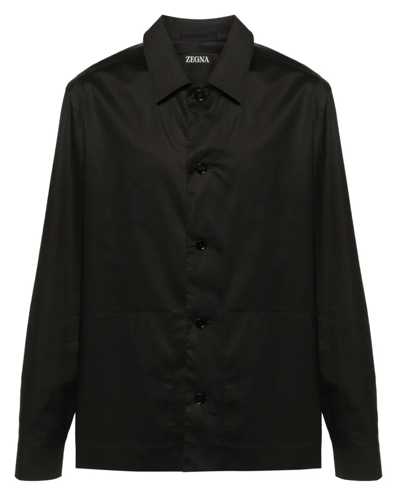 Ermenegildo Zegna Hemd aus Popeline - Schwarz Schwarz