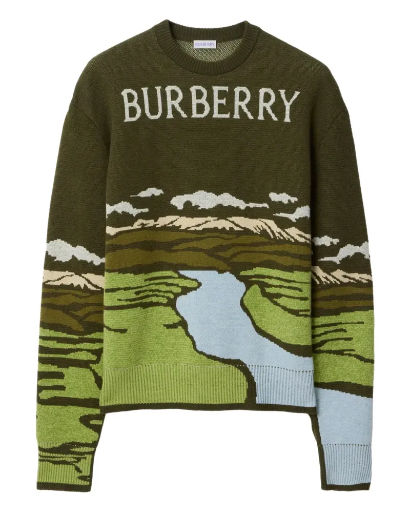 Burberry Pullover aus Jacquard-Strick - Grün Grün
