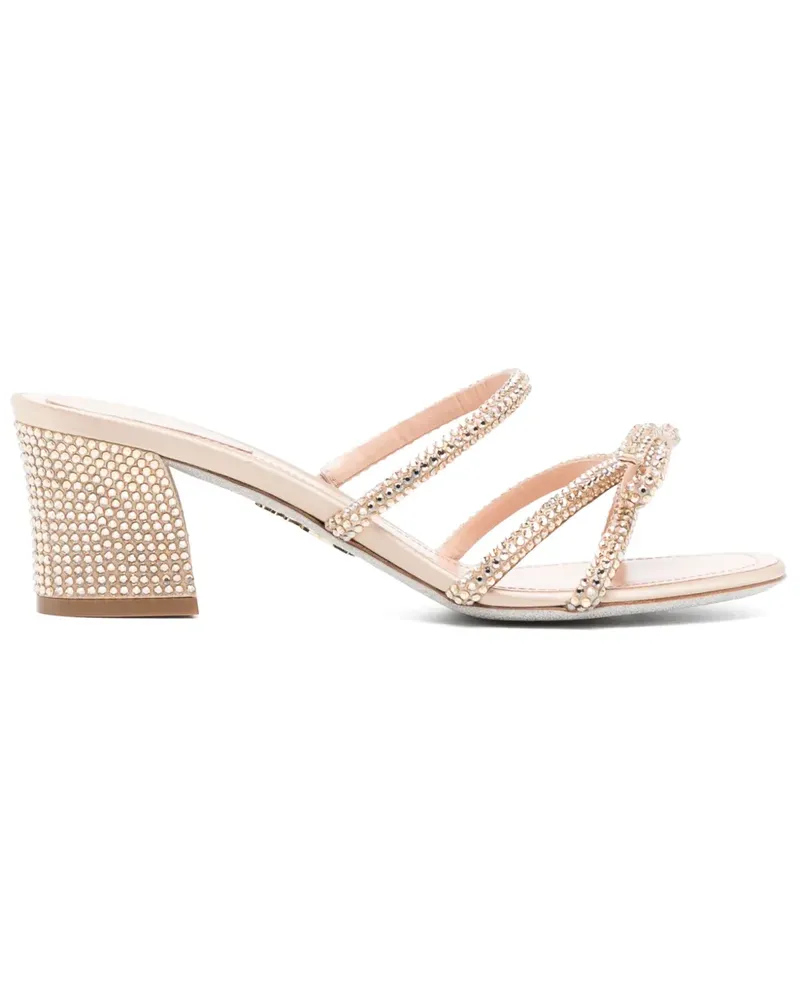 René Caovilla Sandalen mit Kristallen 70mm - Gold Gold