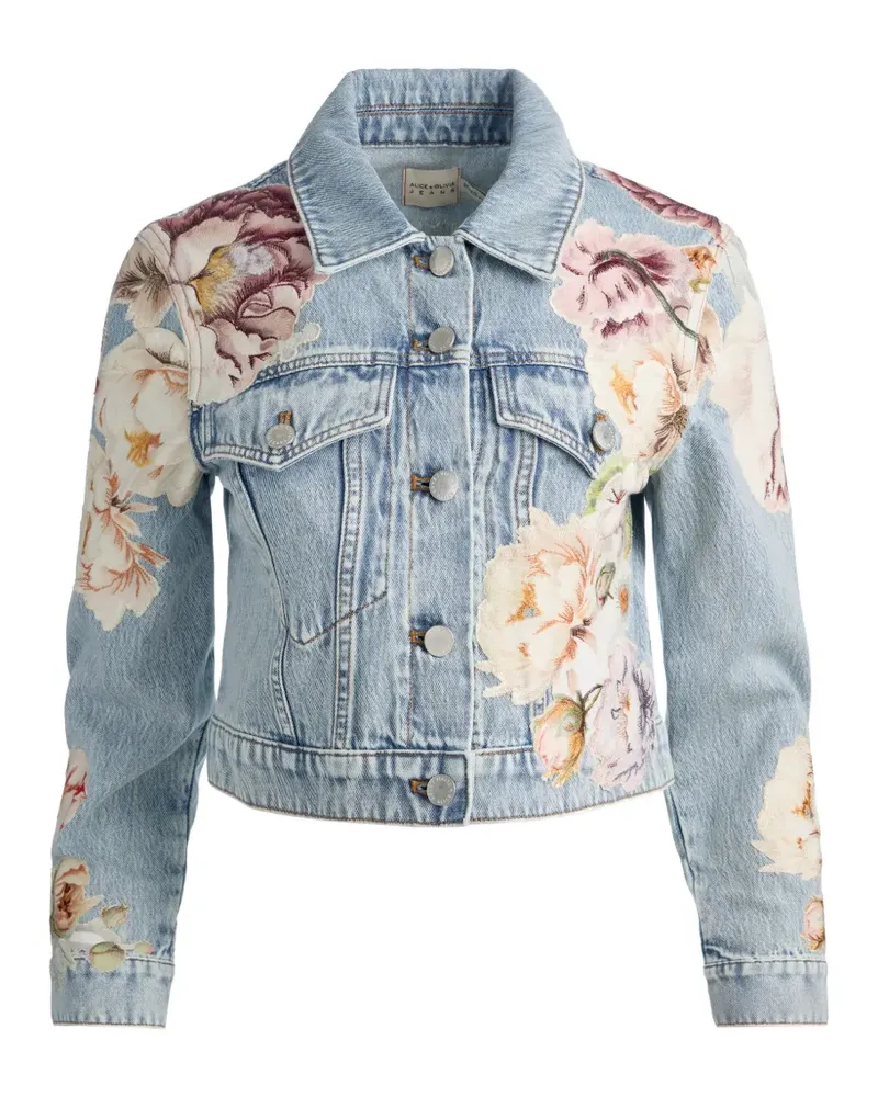 Alice + Olivia Chloe floral-print denim jacket - Blau Blau