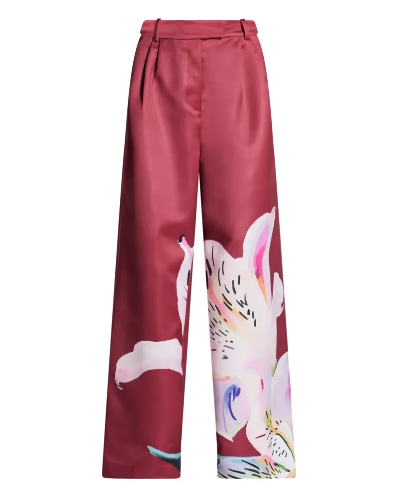 LEO LIN Elisha Hose mit Blumen-Print - Rot Rot