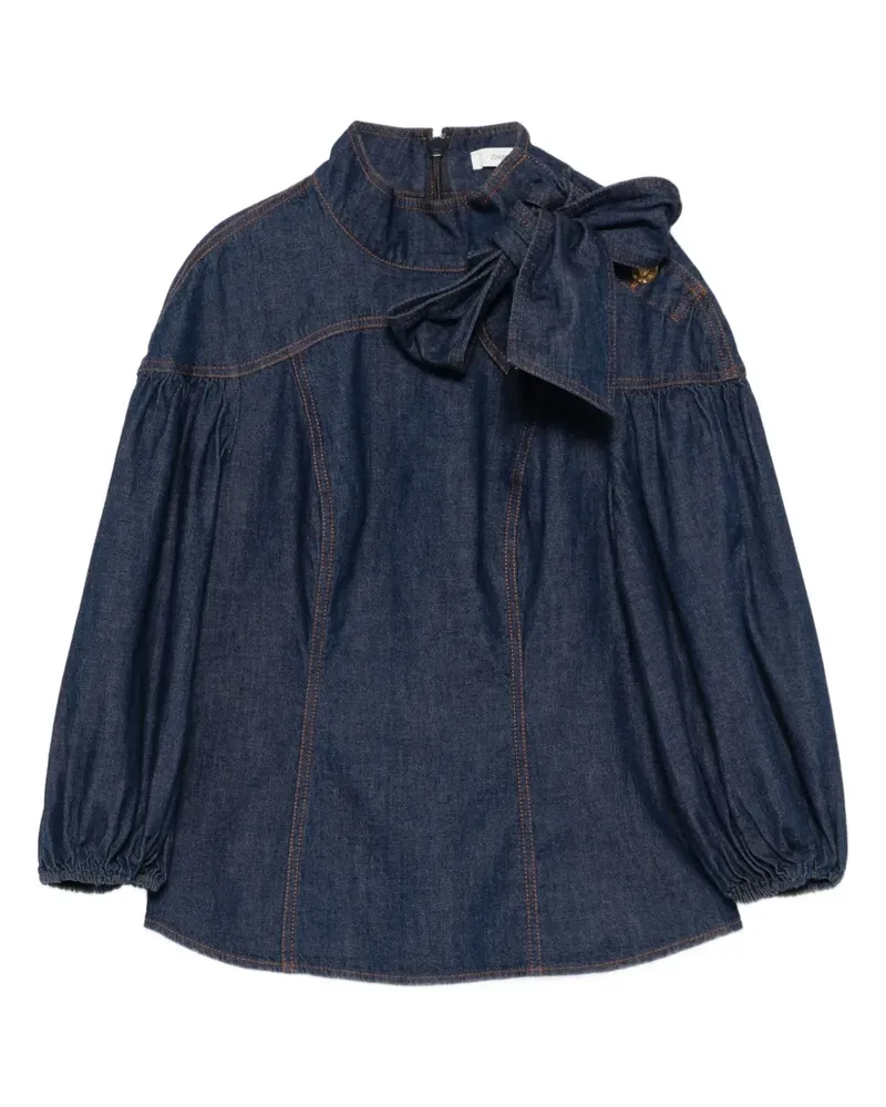 Zimmermann Bluse mit Schleifendetail - Blau Blau