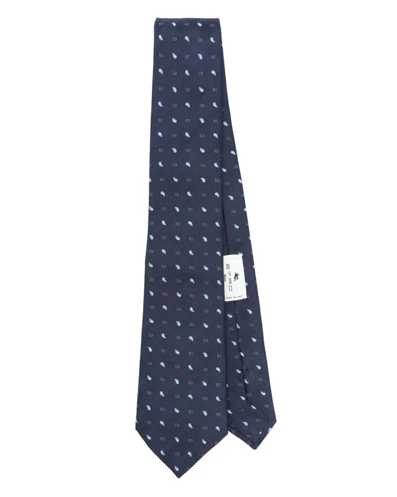 Etro Seidenkrawatte mit Paisleymuster - Blau Blau