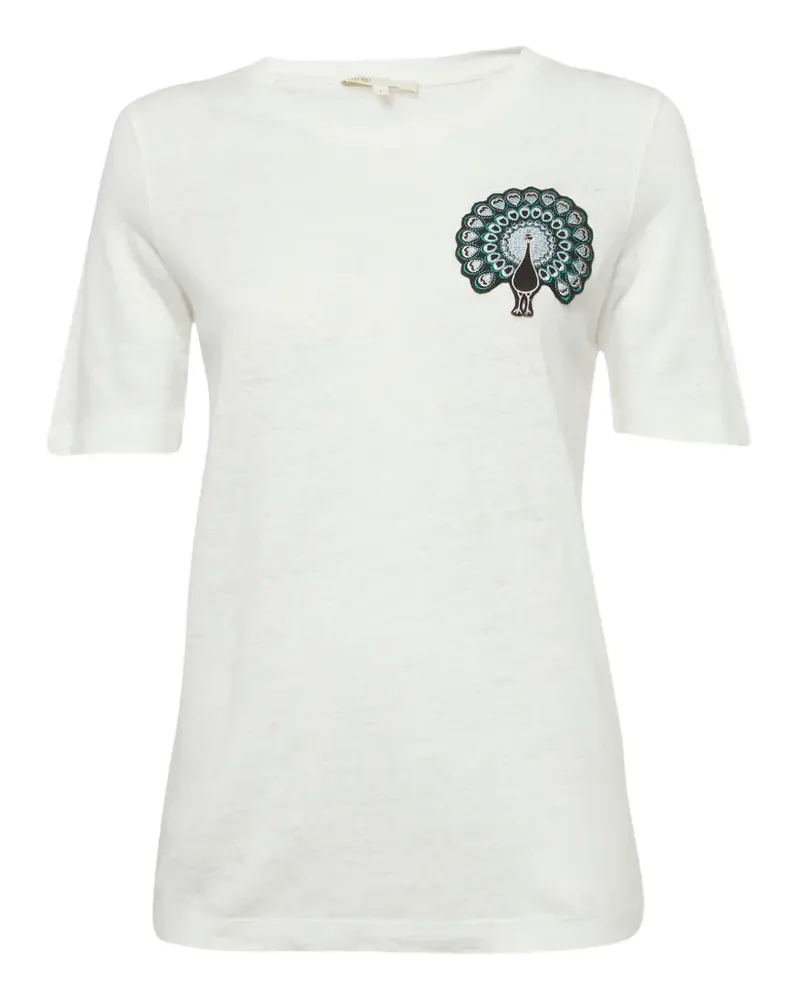 Maje Peacock patch T-shirt - Weiß Weiß