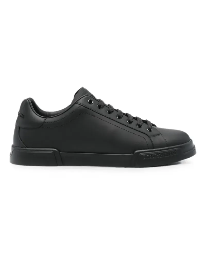 Dolce & Gabbana Portofino eather sneakers - Schwarz Schwarz