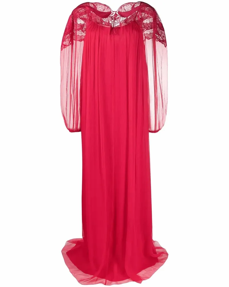 Alberta Ferretti Bodenlange Robe - Rot Rot