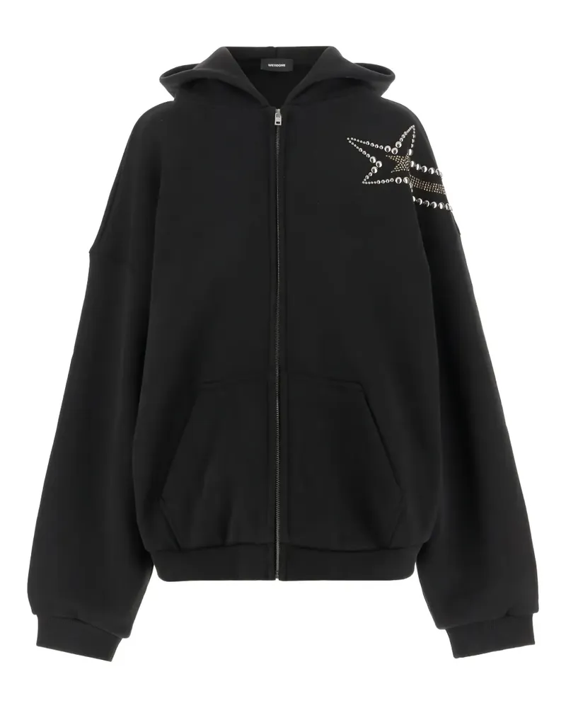 WE 11 DONE Kapuzenjacke mit Sternverzierung - Schwarz Schwarz