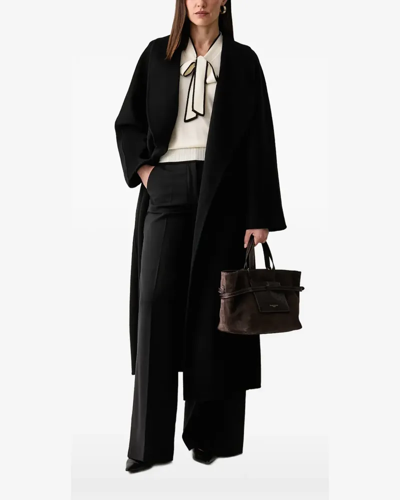 Luisa Spagnoli Stenografo belted shawl-collar coat - Schwarz Schwarz
