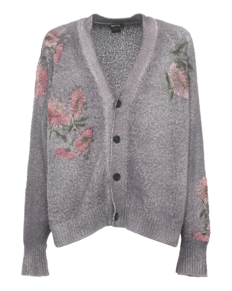 Avant Toi floral-embroidered cardigan - Grau Grau