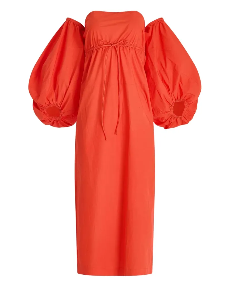 Rosie Assoulin Schulterfreies Midikleid mit Ballonärmeln - Orange Orange