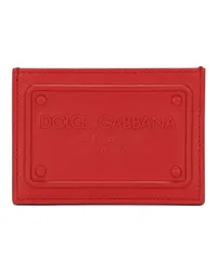 Dolce & Gabbana Kartenetui mit Logo-Prägung Rot