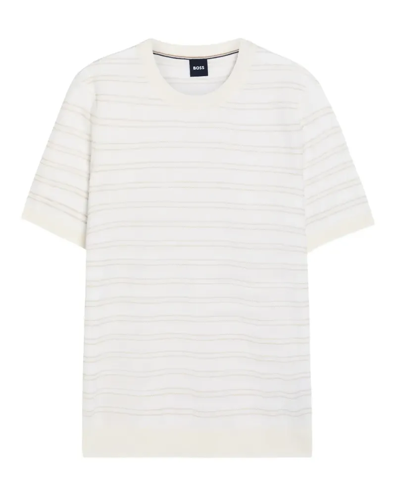 HUGO BOSS stripe-knit T-shirt - Weiß Weiß