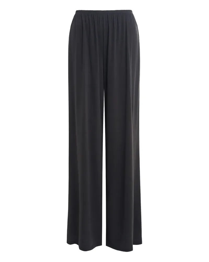 12 STOREEZ Palazzohose mit elastischem Bund - Schwarz Schwarz