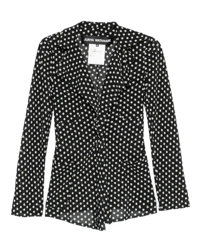 Junya Watanabe polka-dot ruffled jacket - Schwarz Schwarz