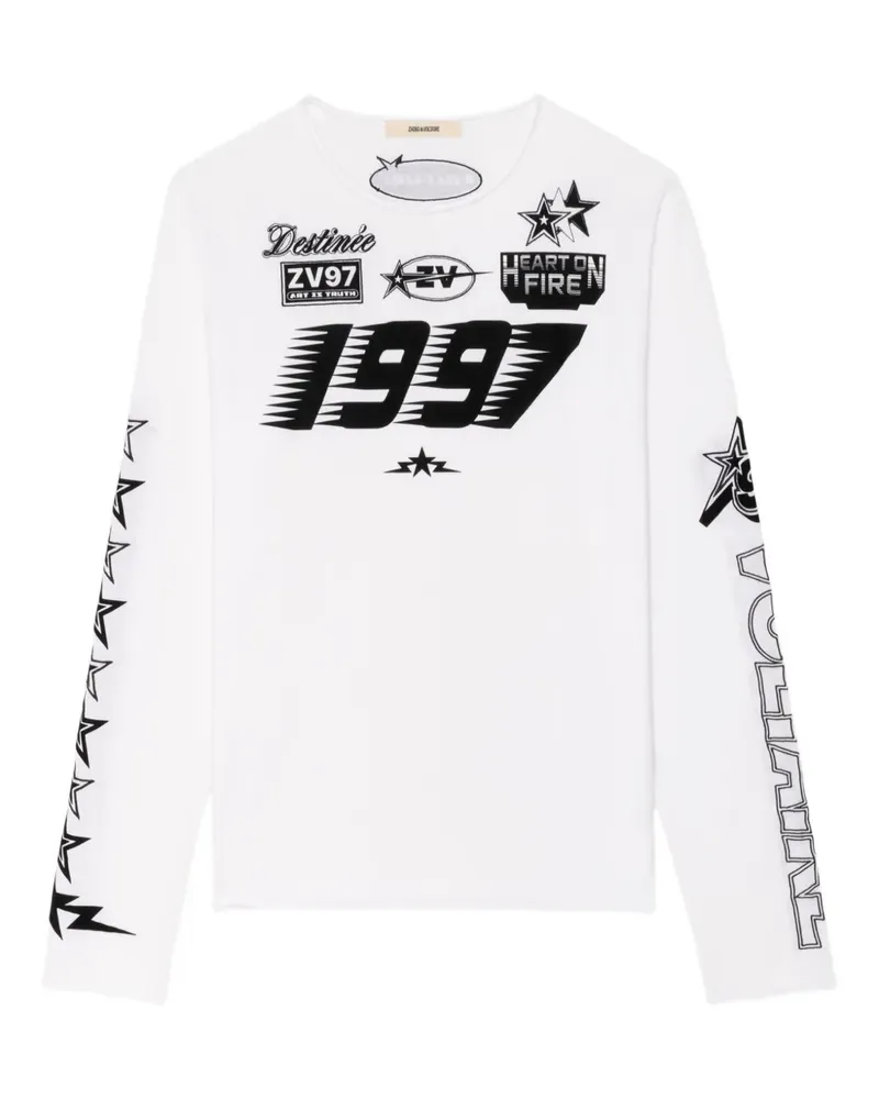 Zadig & Voltaire multi cross floc timo long-sleeved T-shirt - Weiß Weiß