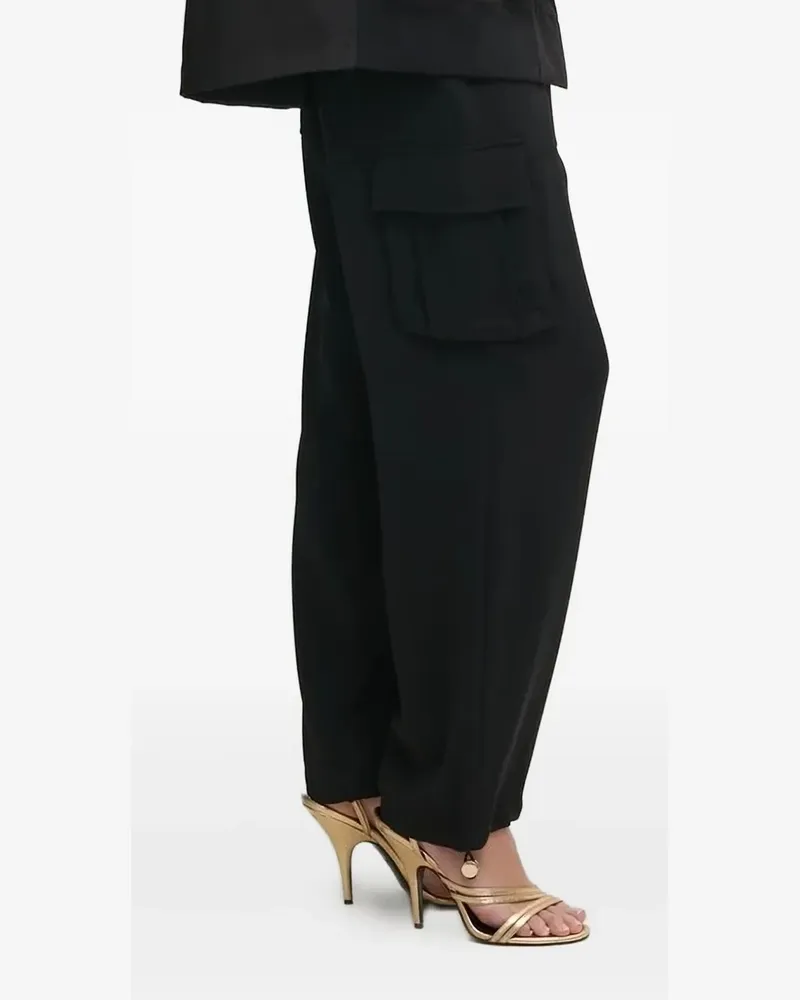 Liu Jo Cargohose mit Logo-Schild - Schwarz Schwarz