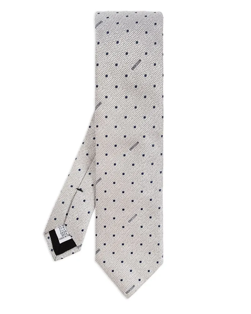 Moschino Krawatte mit Polka Dots - Grau Grau