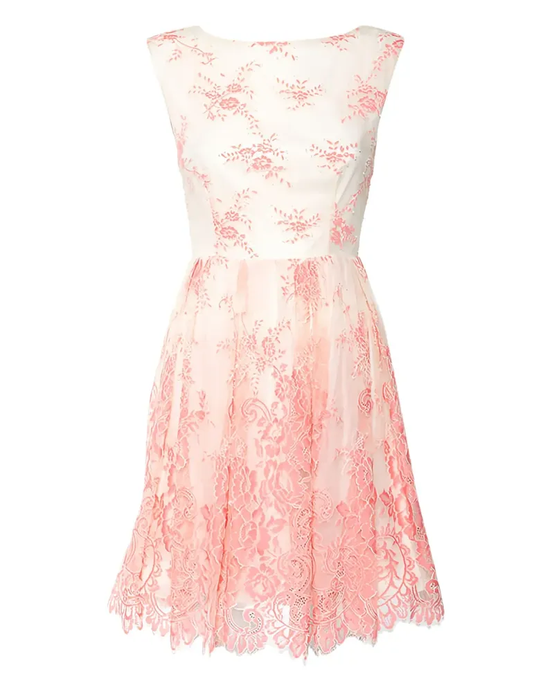 Alice + Olivia Pre-owned Minikleid aus Blumenspitze - Rosa Rosa