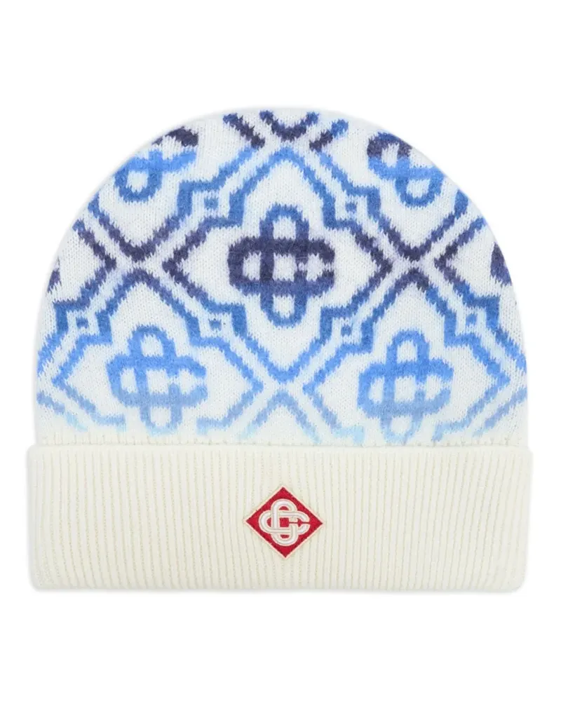 Casablanca Paris Space Beanie mit Monogramm - Nude Nude