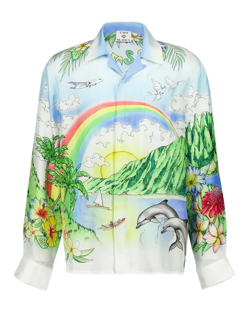 Casablanca Paris Aloha long-sleeve shirt - Weiß Weiß