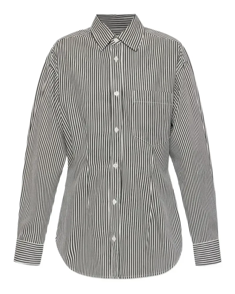AGOLDE Gestreiftes Cinch Hemd - Schwarz Schwarz