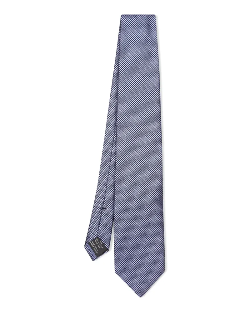 Tom Ford Seidenkrawatte mit Hahnentrittmuster - Blau Blau