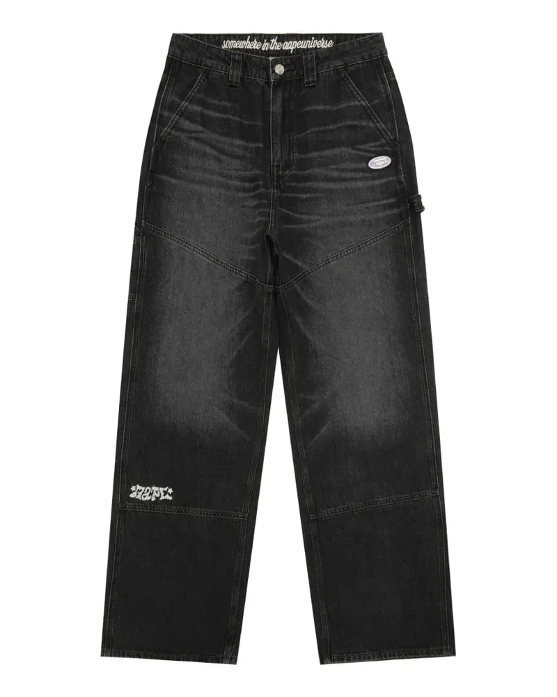 BAPE Moonface-appliqué jeans - Grau Grau